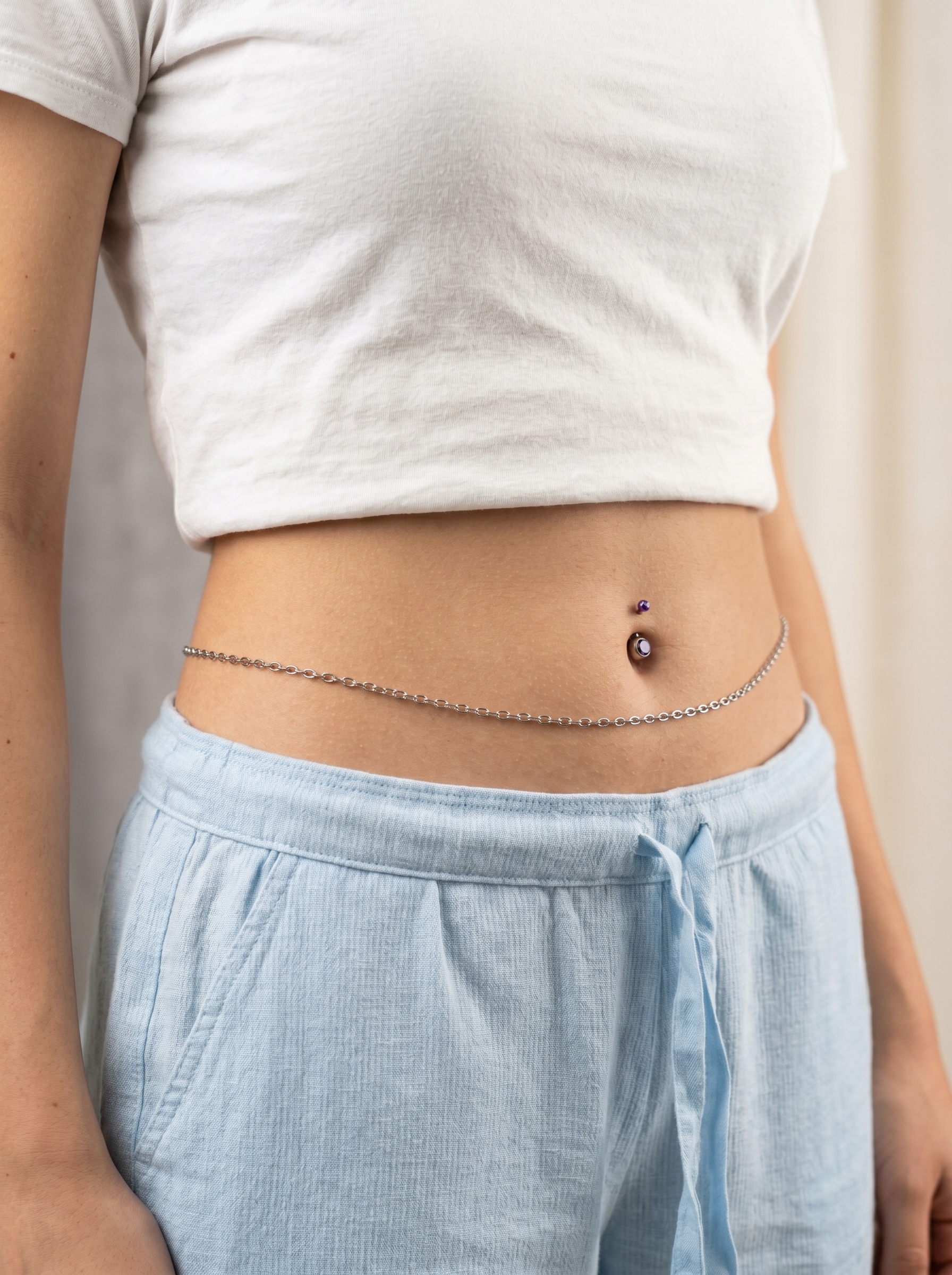 Permanent belly chain welded waist jewelry Arizona