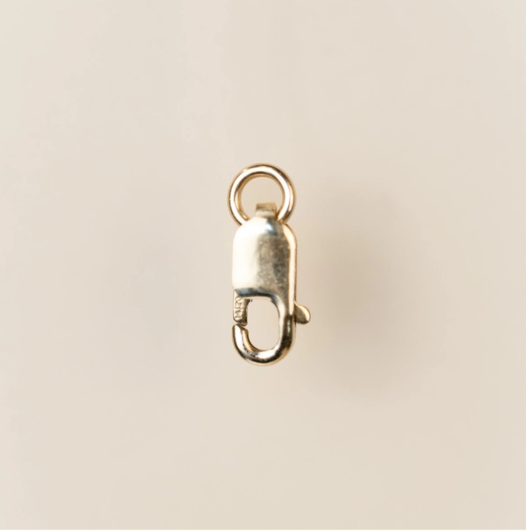 14k gold filled lobster clasp for permanent jewelry, product close-up
