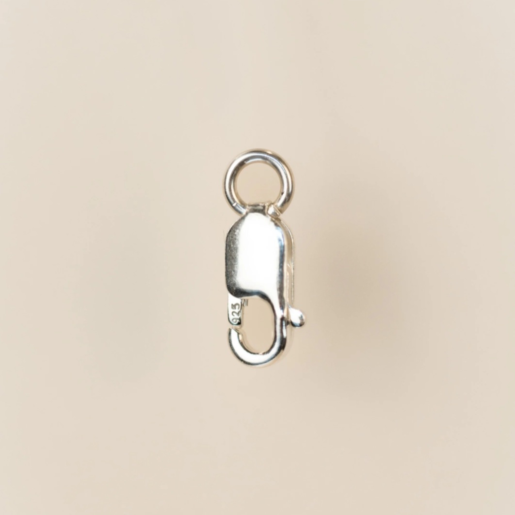 925 sterling silver lobster clasp for permanent jewelry, product close-up