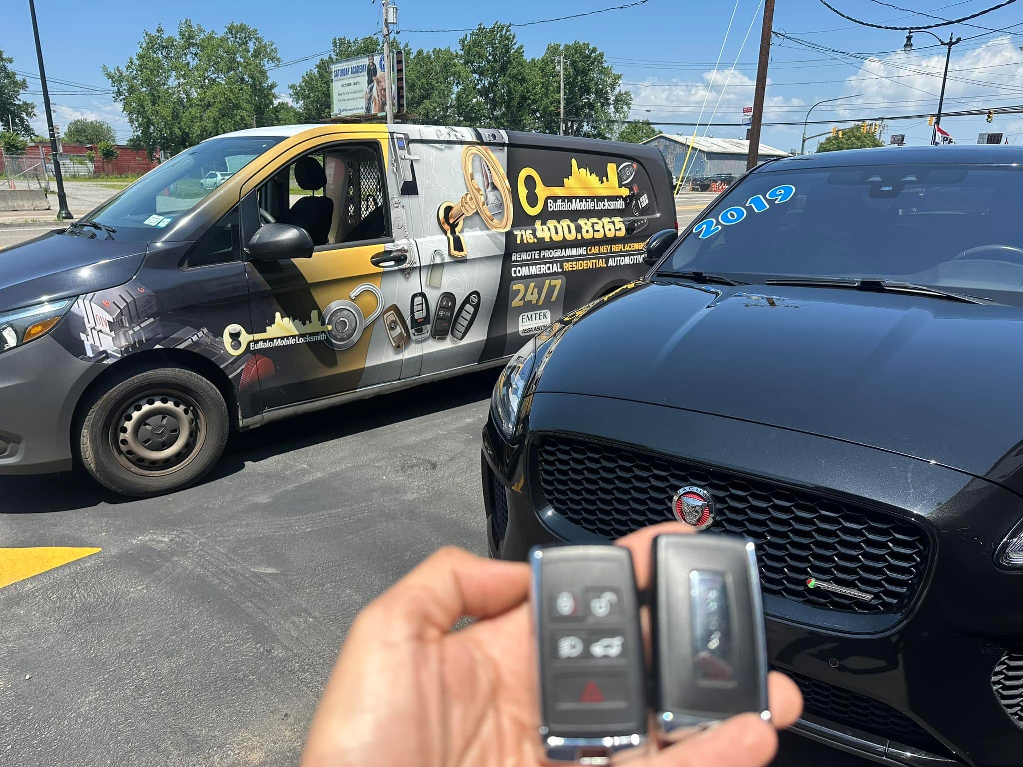 Buffalo Mobile Locksmith technician preparing to help a customer with a car key issue