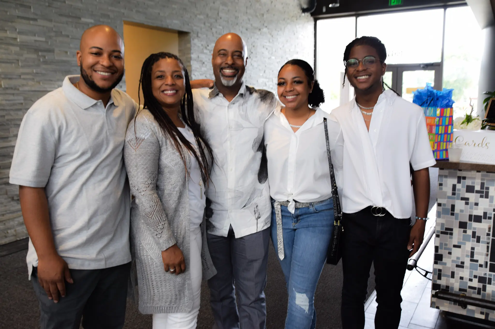 Family members smiling together