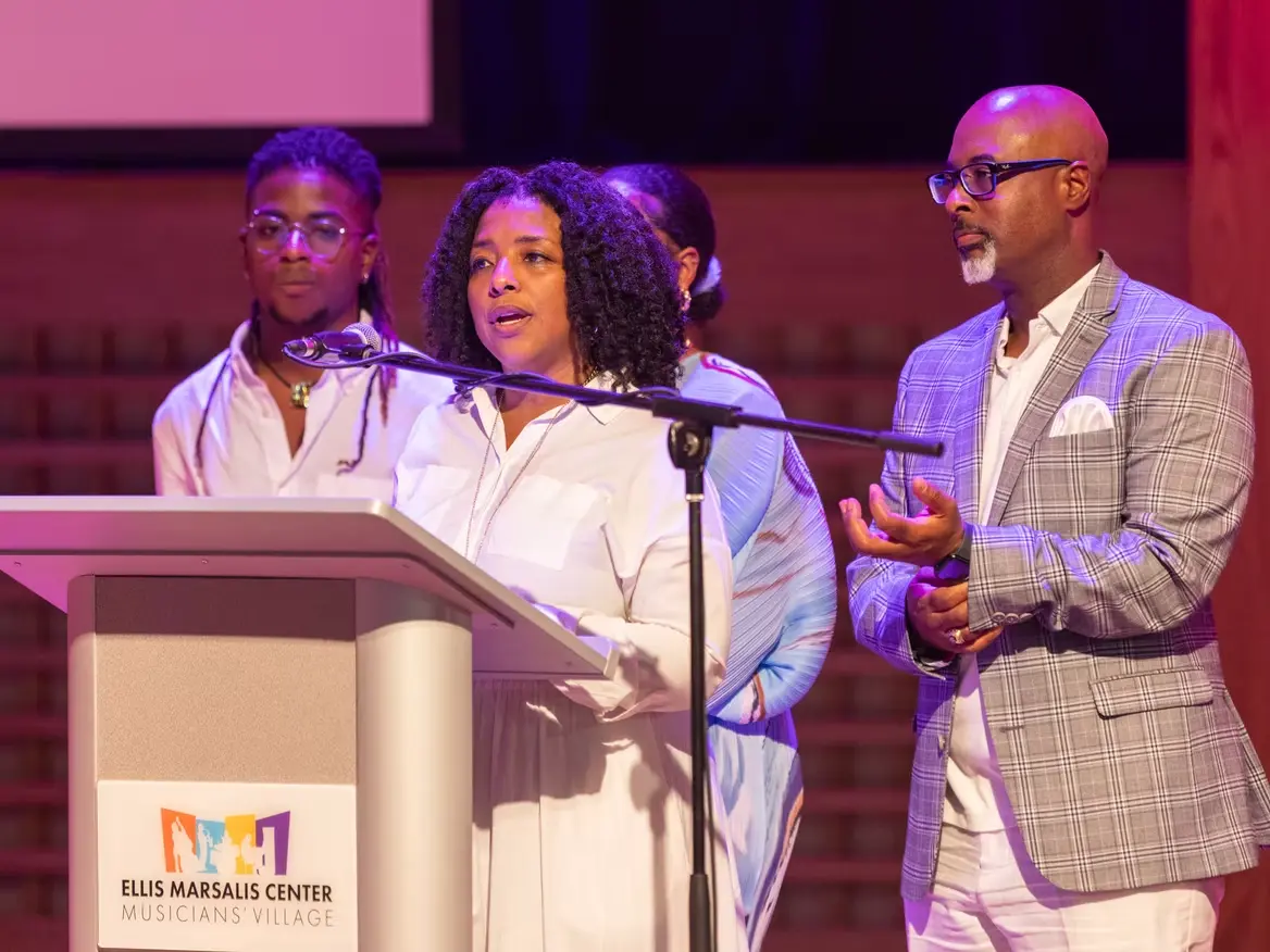Family members speaking at the official launch event of God's Will Foundation in September 2024. 💚🌿