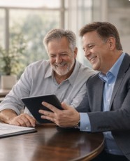 Seniors reviewing Medicare options together