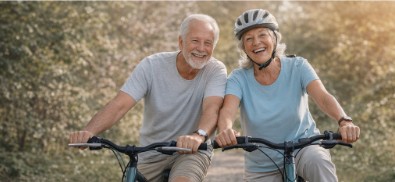 Active senior couple enjoying life outdoors