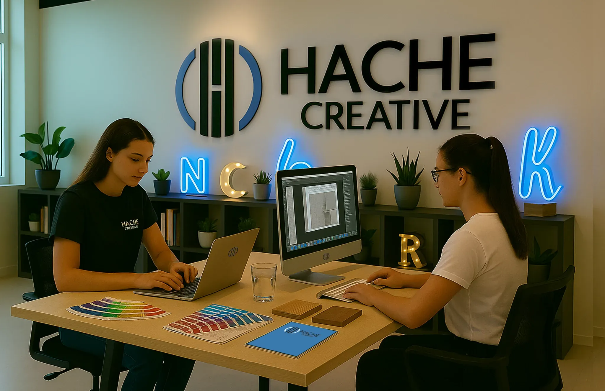 Hache Creative · equipo coordinando proyecto
