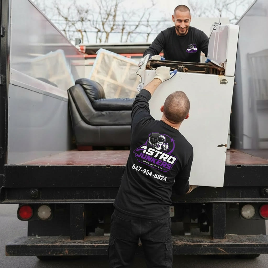 Astro Junkers crew loading junk onto truck in Toronto