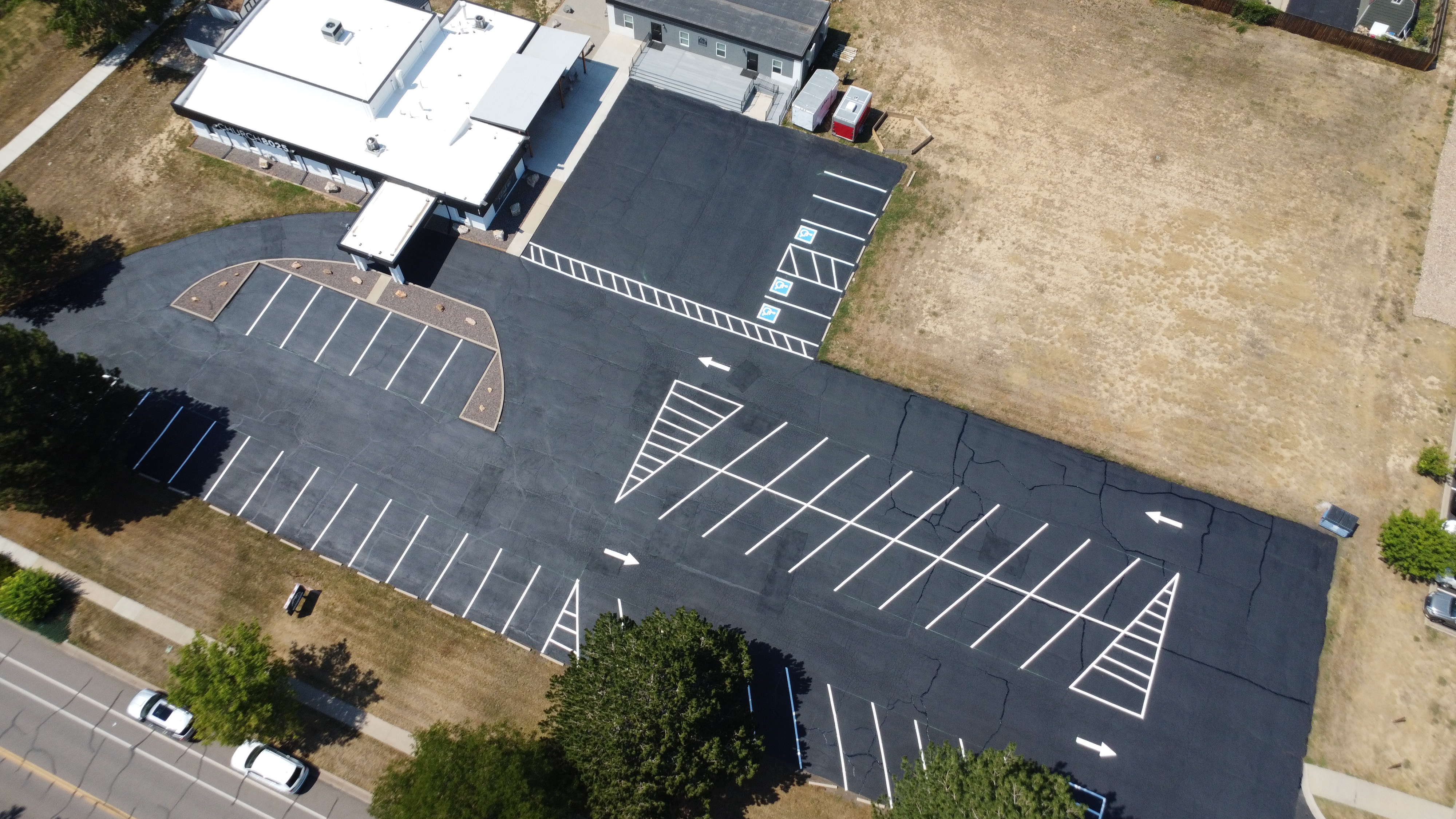 Church parking lot sealcoat