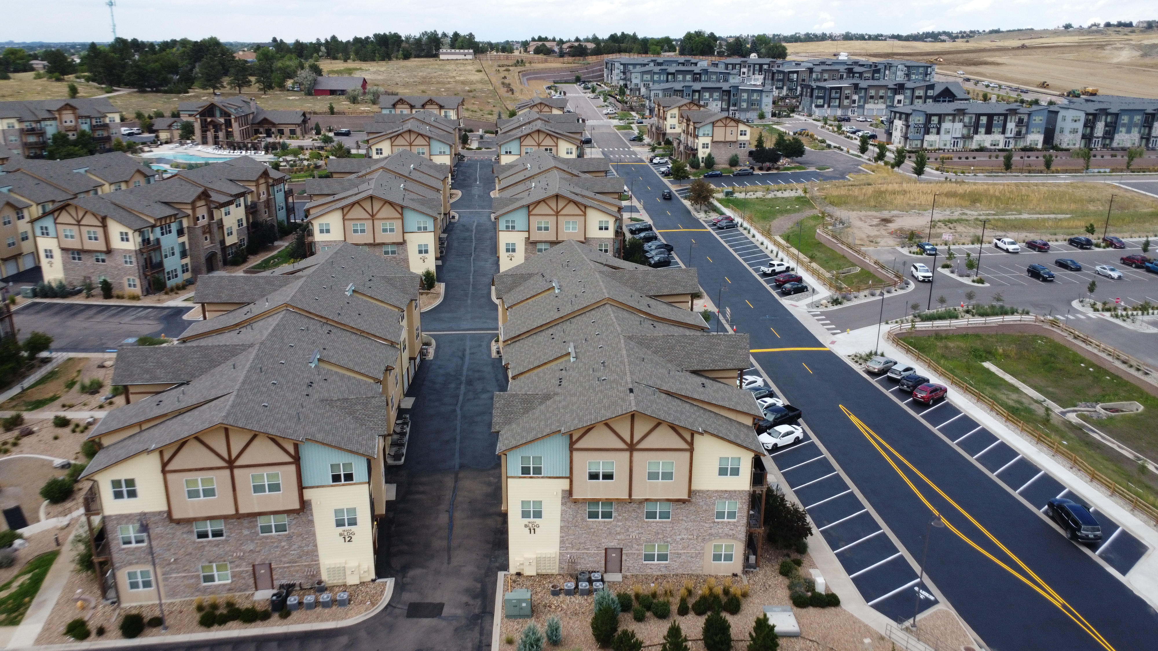 Apartment complex sealcoat in progress