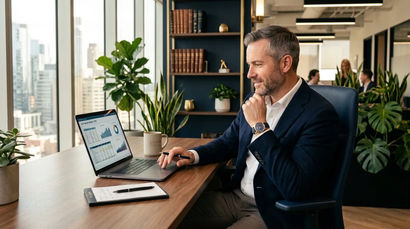 Business owner planning strategy