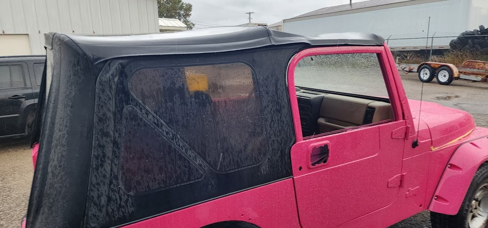 Repainted quarter panel color blending at Gurden's Body Shop, Cadillac, MI