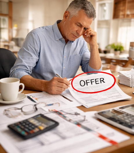 Connecticut homeowner analyzing home sale documents and tax considerations before listing property