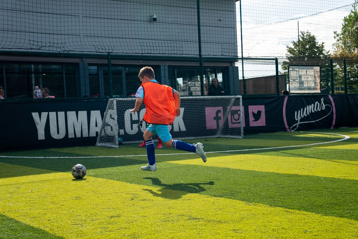 A player goes for goal