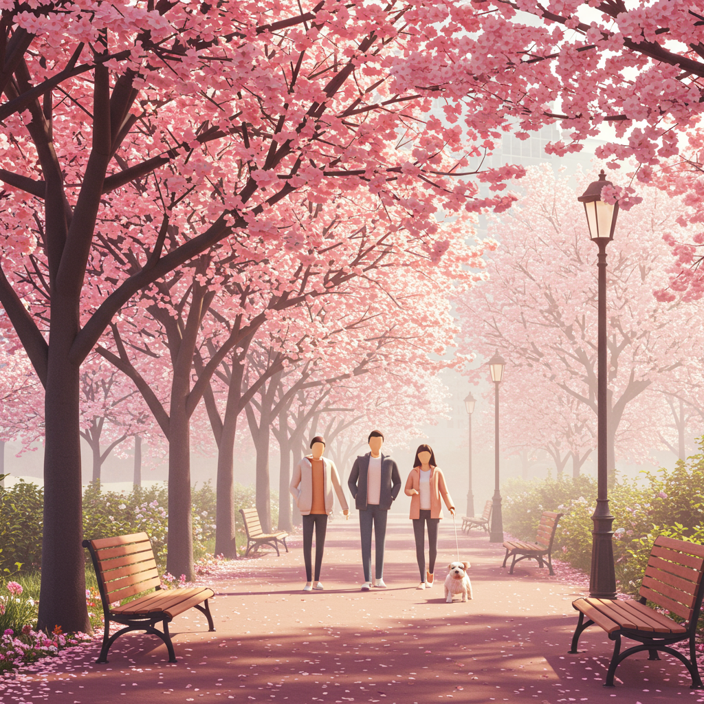 Spring walks in the park