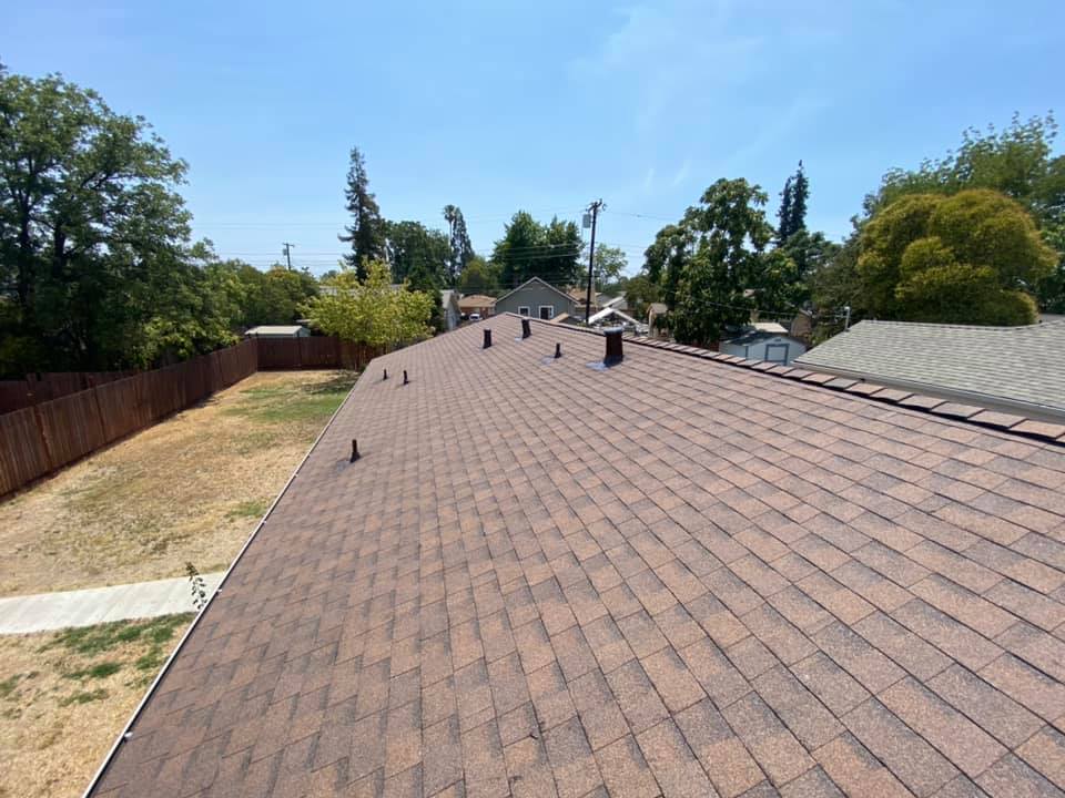 Brown shingle roofing project