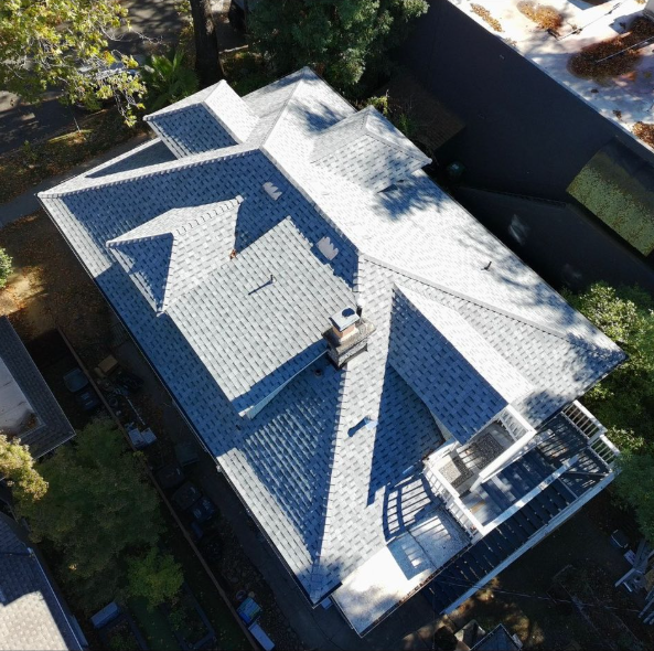 Completed residential roofing project