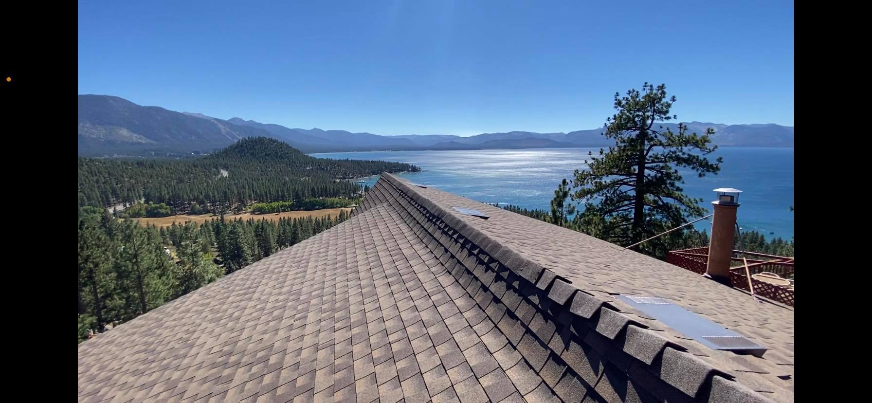 Aerial view of completed roof