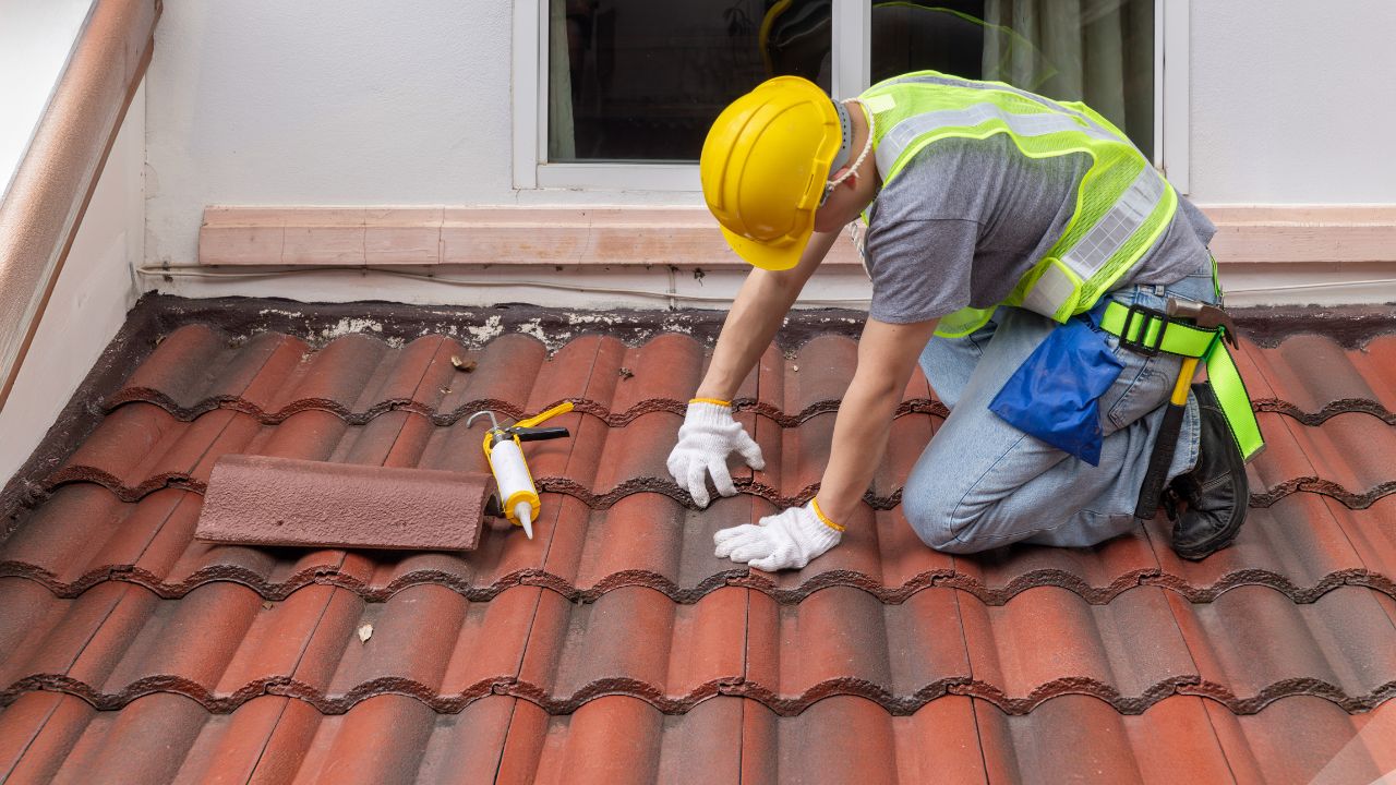 Tile roof repair project