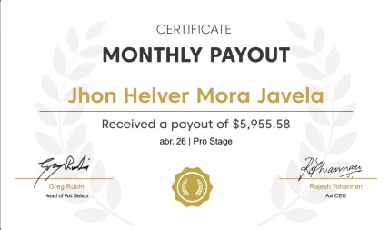 Certificado de pago de Jhon Mora