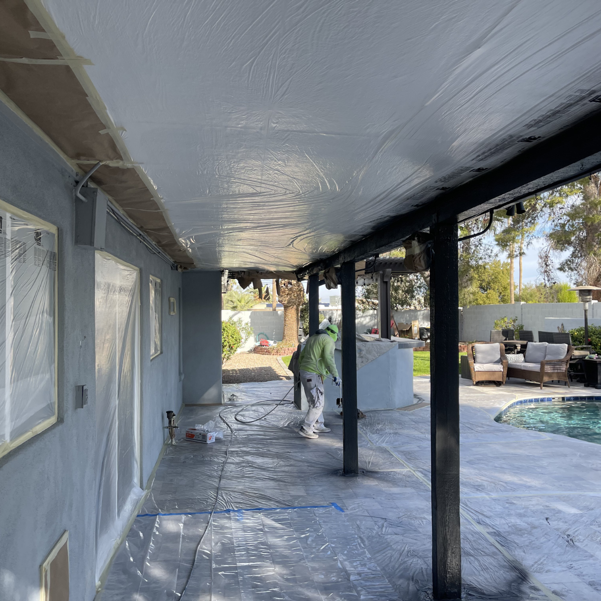 Covered patio repainting project
