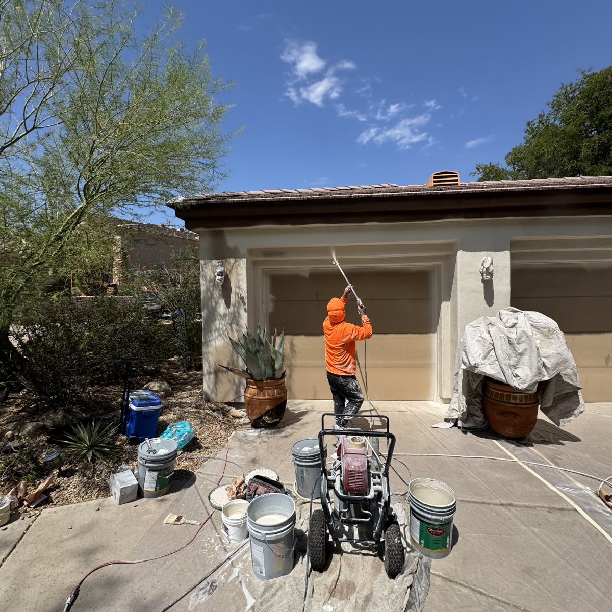 Exterior stucco painting project
