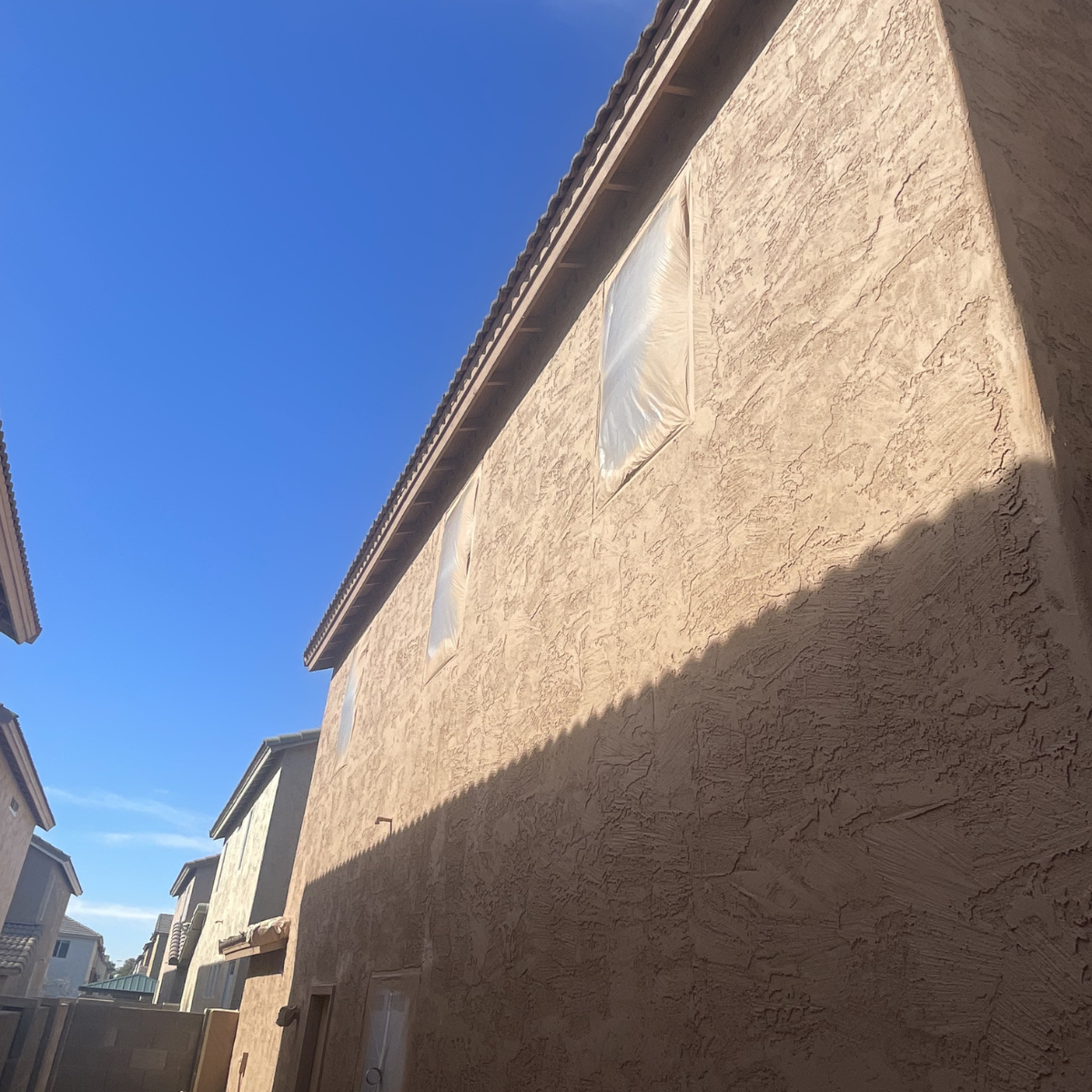 Exterior stucco painting project