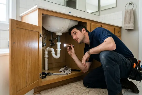 plumber inspecting multiple drains in Spring Hill home