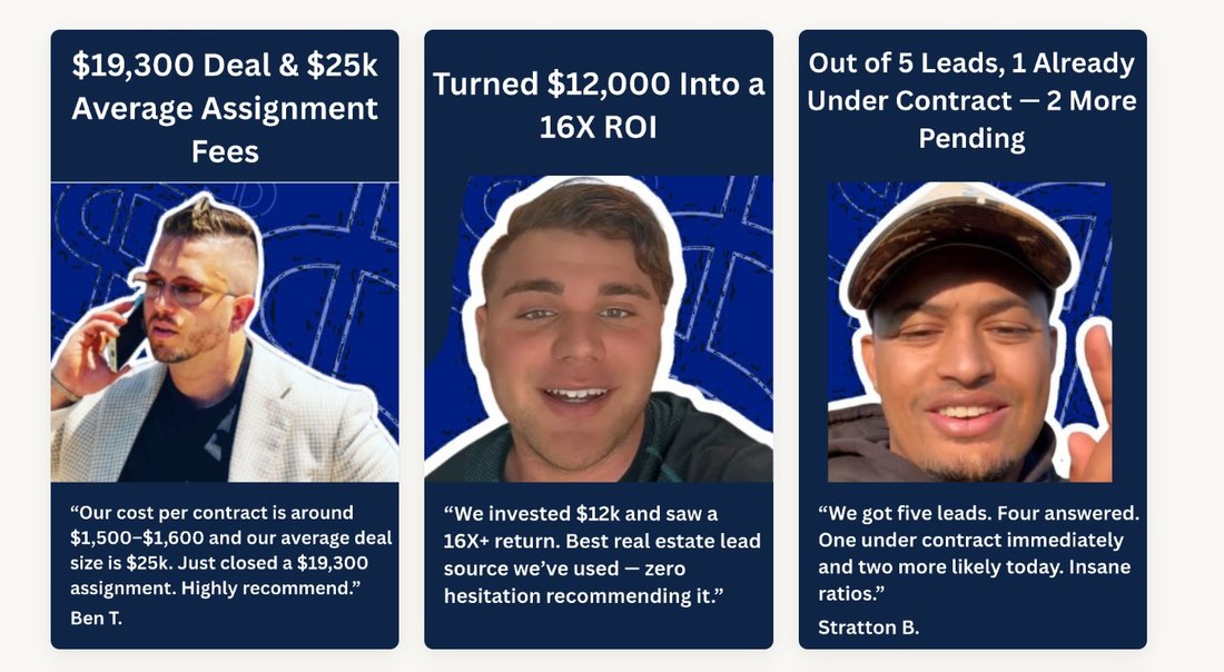 Operator results from the done-for-you seller lead program