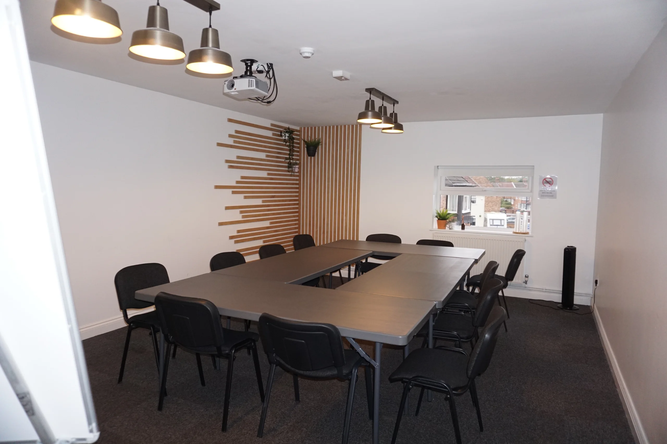The Foundry training room at the Maggie O'Neill Centre set in a hollow square