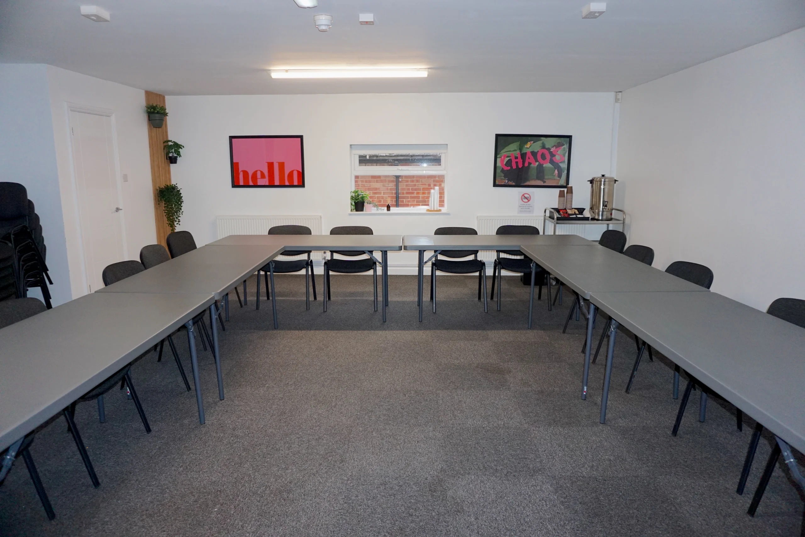 The Summit training room at the Maggie O'Neill Centre set in a U-shape