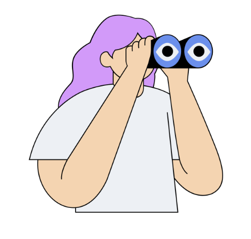 Person looking through binoculars