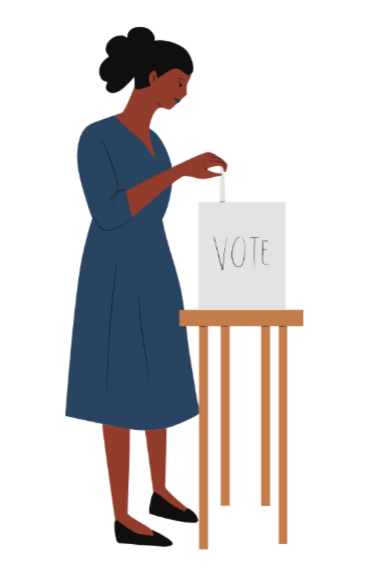 Person putting their ballot in a voting box