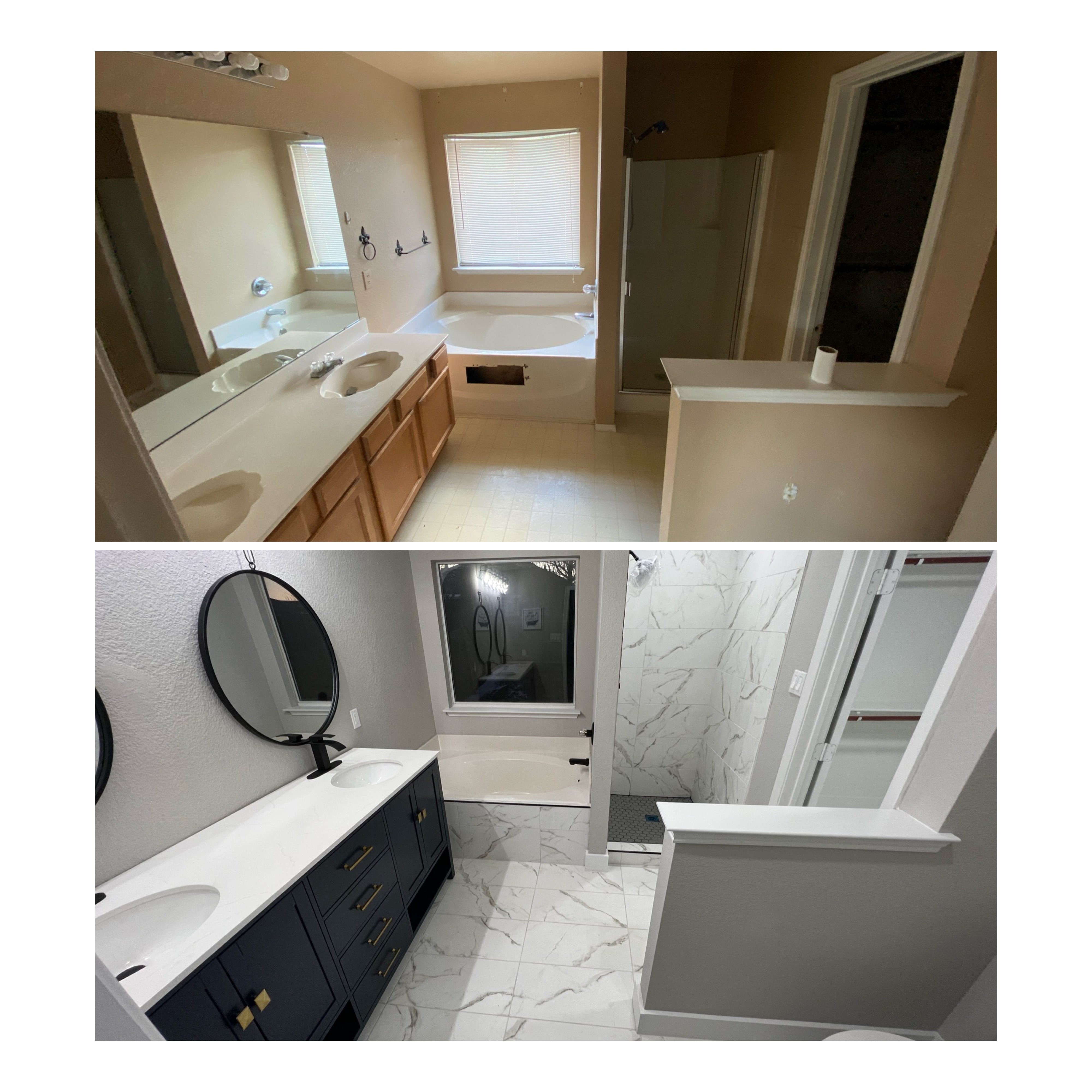 Luxury bathroom makeover by Rockwall Remodeling with custom tile and modern fixtures in Rockwall, TX