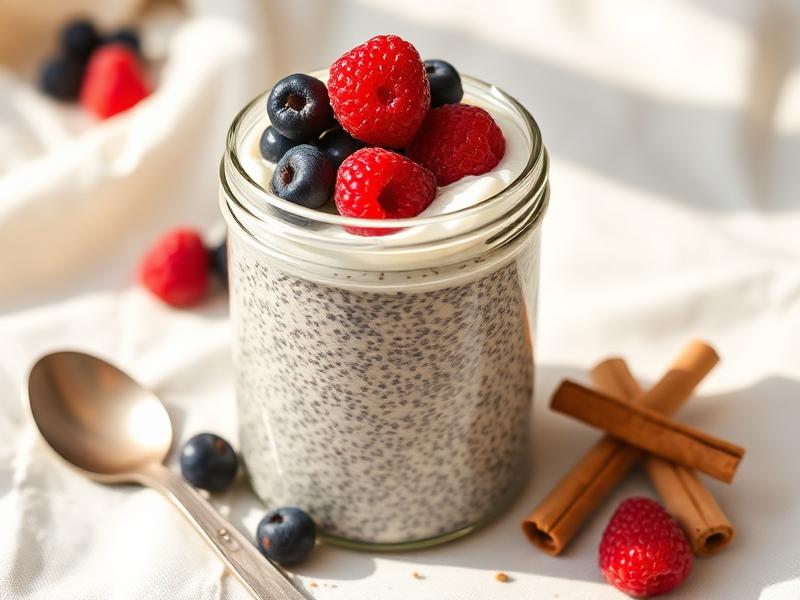 Chia Pudding with Cinnamon & Berries