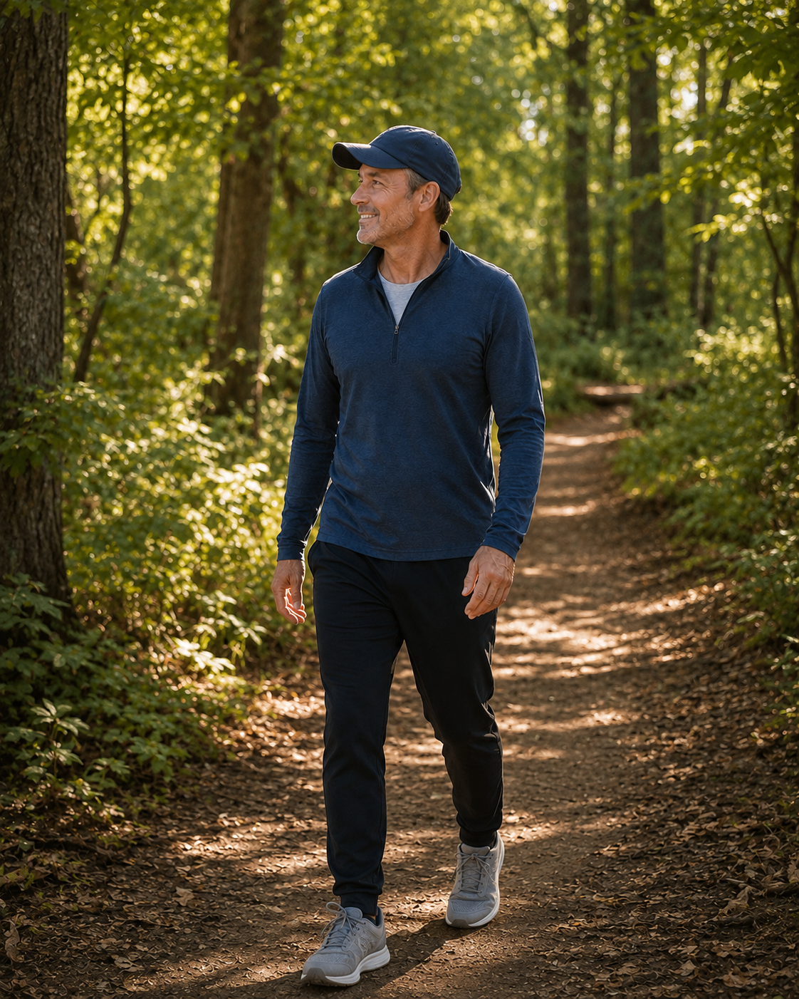 Man walking in woods