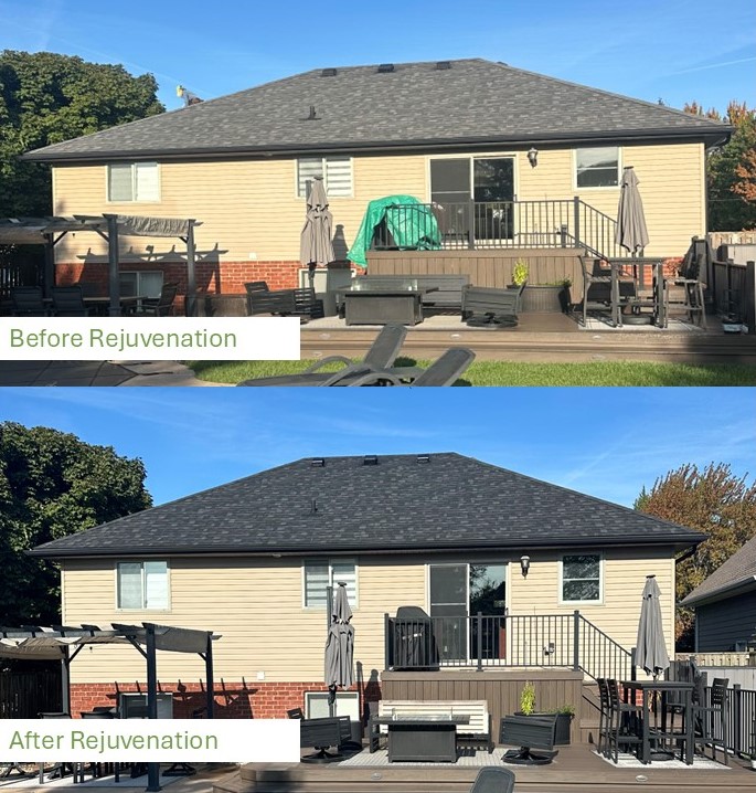 Roof rejuvenation before and after