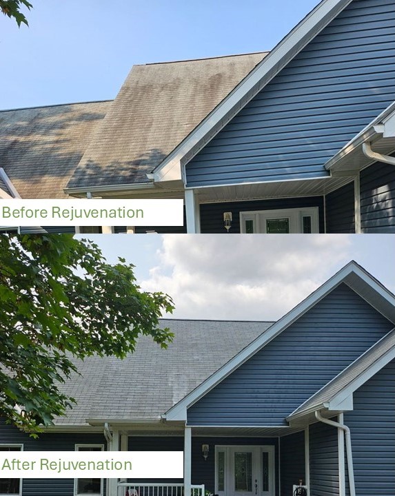 Asphalt shingles before and after