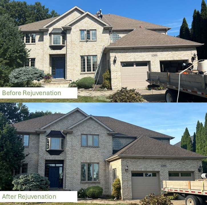 Roof restoration before and after