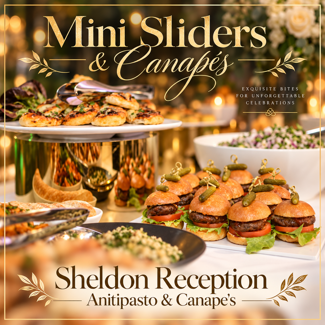 Handcrafted finger foods and canapés presented at Sheldon Reception