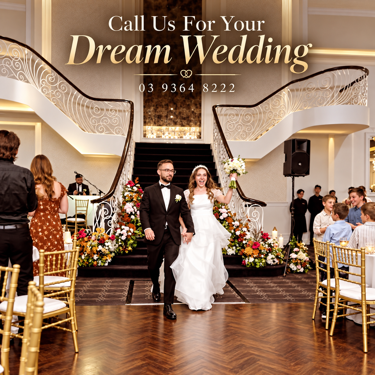 Romantic first dance under the chandeliers at Sheldon Reception