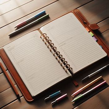 An open planner page with empty space, symbolizing flexible timing and non-urgent patience.