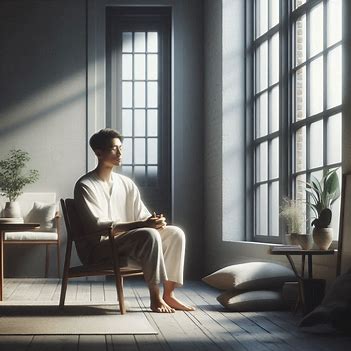 A person sitting quietly in meditation near a window, representing spiritual connection and reflective guidance.