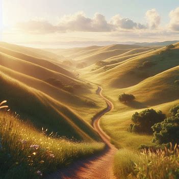 A winding trail through open hills, symbolizing steady forward movement after a plateau in personal growth.