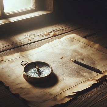 A map and compass on a wooden table, symbolizing deciding where to direct energy next.