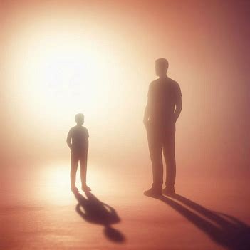 A person standing calmly next to a small shadow representing understanding the inner critic.