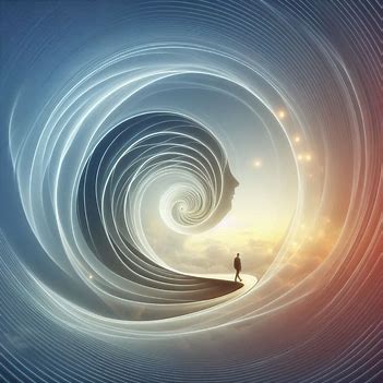 A person walking in a looping path, representing the cycle of comparison and feeling stuck.