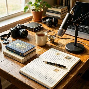 Creative workspace showing a personal hobby that evolved into meaningful work.