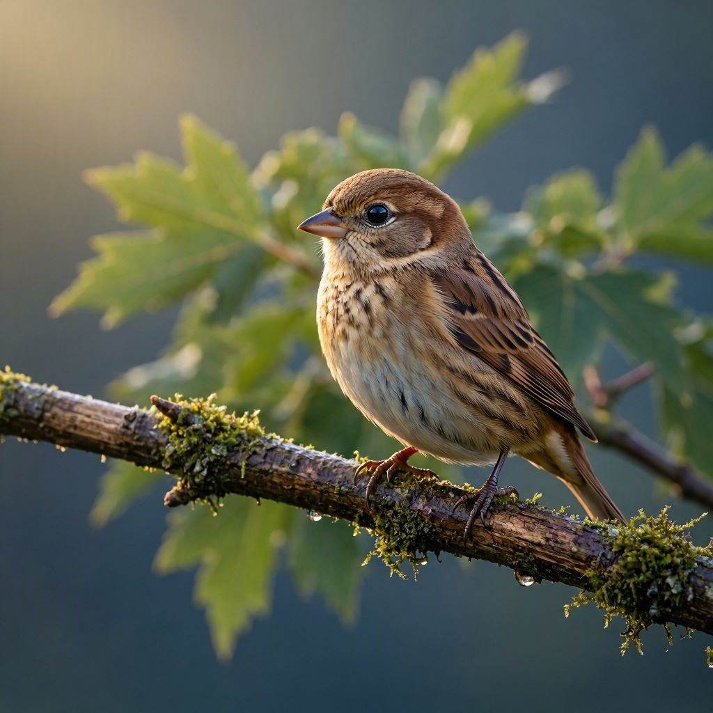 A bird perched still and alert in morning light, representing quiet attentiveness and the practice of noticing.