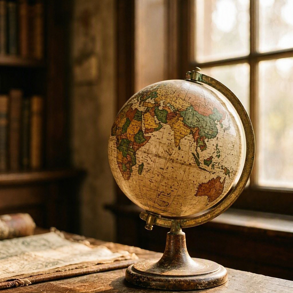 An antique globe illuminated by warm light, representing patterns and understandings that appear across cultures, geography, and centuries. An antique globe illuminated by warm light, representing patterns and understandings that appear across cultures, geography, and centuries.