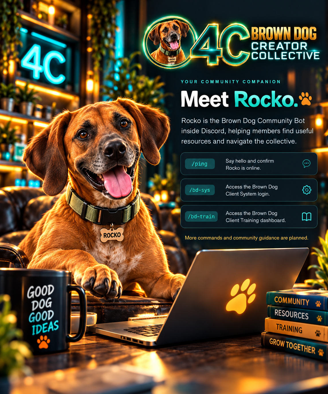 Rocko, the Brown Dog Community Companion