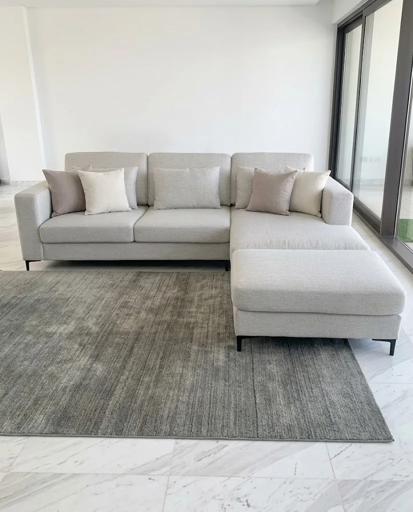 Light grey sectional sofa with chaise